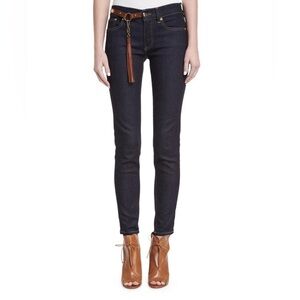 Ralph Lauren Women’s Purple Label Dark Blue Jeans with Brown Belt Size- 26